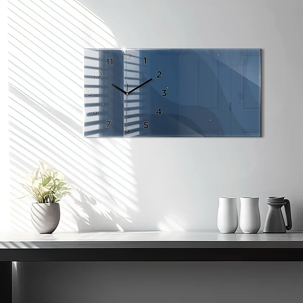 Horizontale Uhr Blaue Wellen