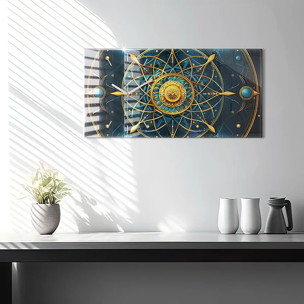 Horizontale Uhr mit motiv Horoskop-Uhr