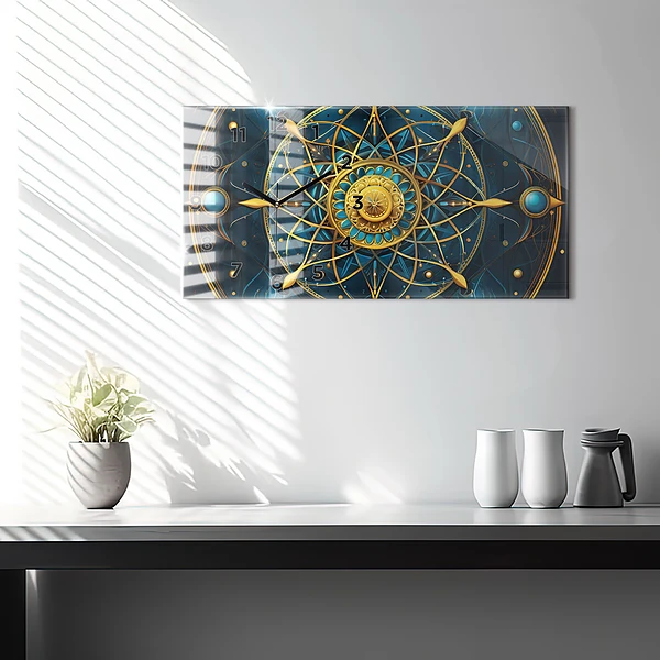 Horizontale Uhr mit motiv Horoskop-Uhr
