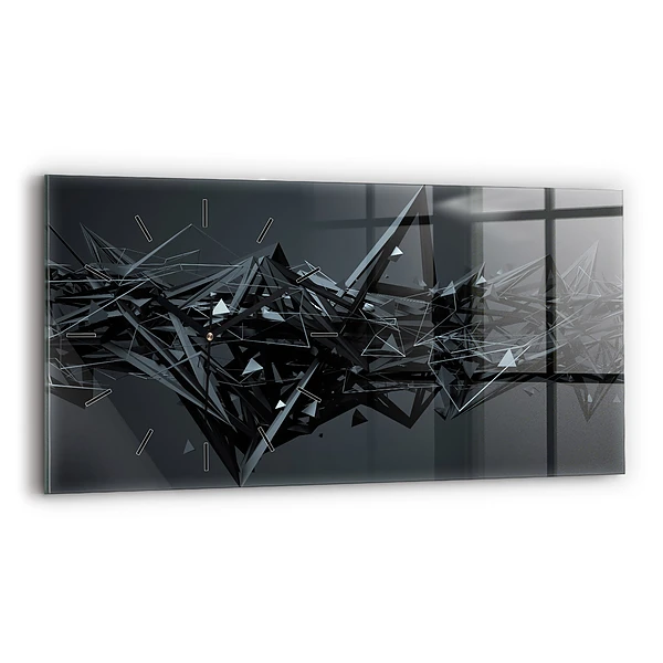 Horizontale Uhr mit motiv Schwarze Abstraktion