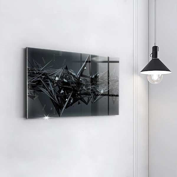 Horizontale Uhr mit motiv Schwarze Abstraktion