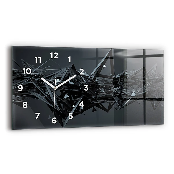 Horizontale Uhr mit motiv Schwarze Abstraktion