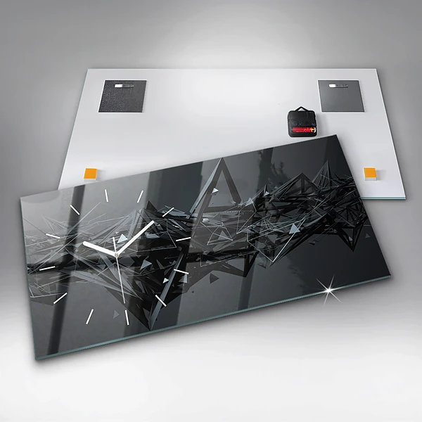 Horizontale Uhr mit motiv Schwarze Abstraktion