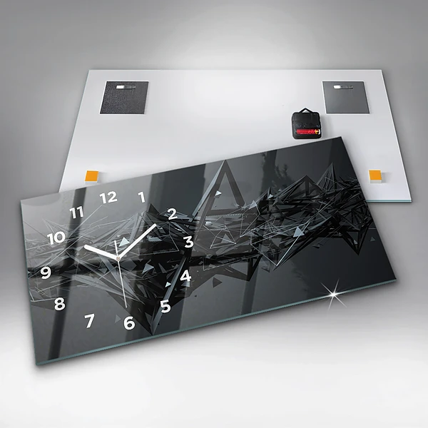 Horizontale Uhr mit motiv Schwarze Abstraktion