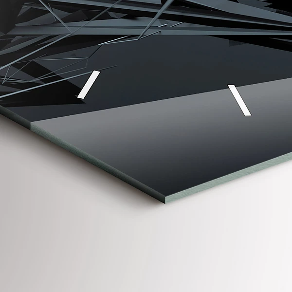 Horizontale Uhr mit motiv Schwarze Abstraktion
