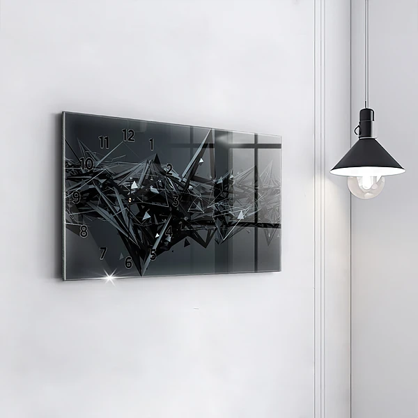Horizontale Uhr mit motiv Schwarze Abstraktion