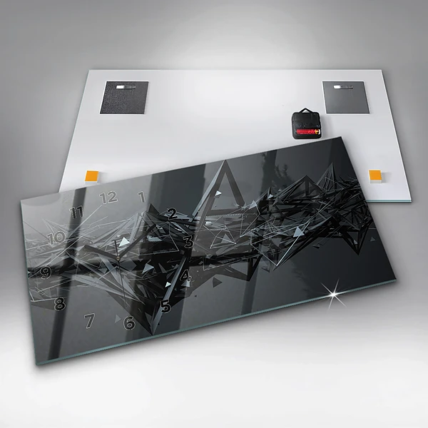 Horizontale Uhr mit motiv Schwarze Abstraktion