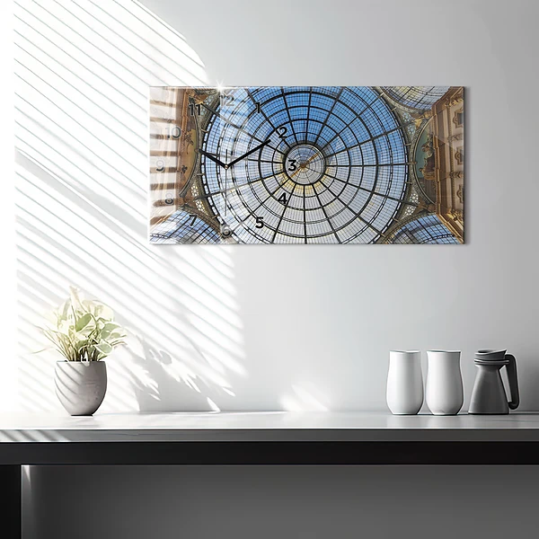 Horizontale Uhr mit motiv Einkaufszentrum in Mailand