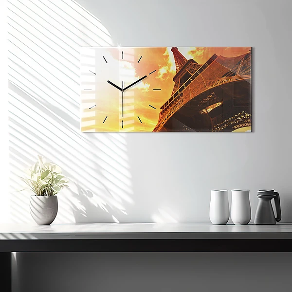 Horizontale Uhr mit motiv Eiffelturm in Paris