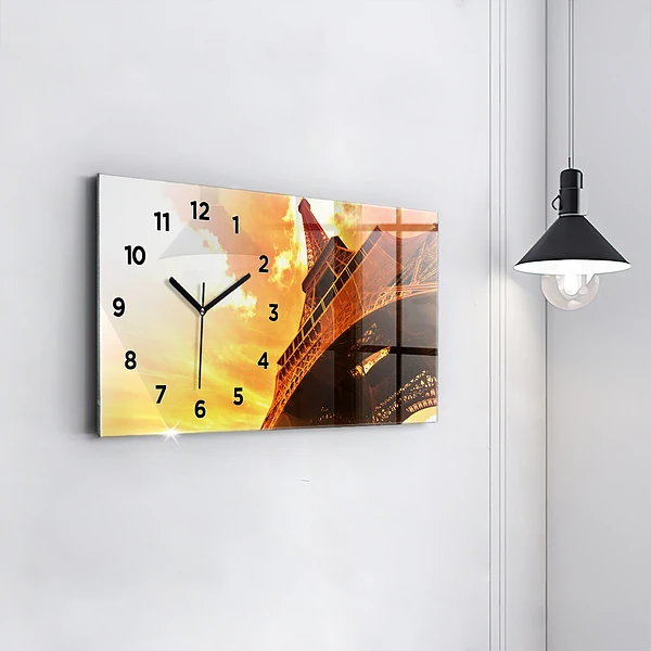 Horizontale Uhr mit motiv Eiffelturm in Paris