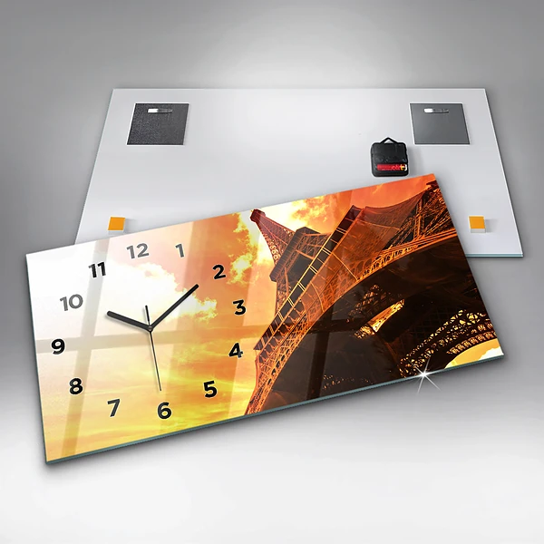 Horizontale Uhr mit motiv Eiffelturm in Paris