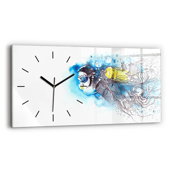 Horizontale Uhr mit motiv Unterwasserleben von Fischen