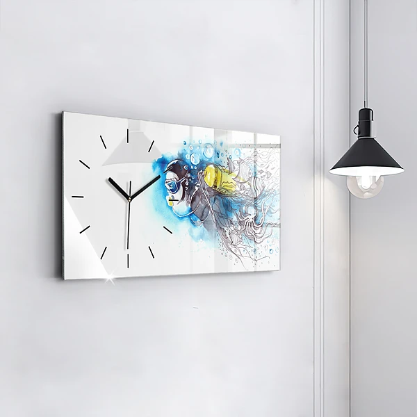 Horizontale Uhr mit motiv Unterwasserleben von Fischen
