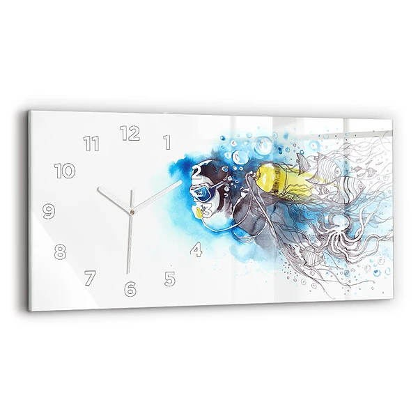 Horizontale Uhr mit motiv Unterwasserleben von Fischen