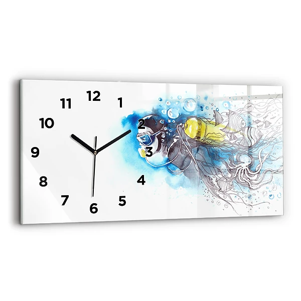 Horizontale Uhr mit motiv Unterwasserleben von Fischen