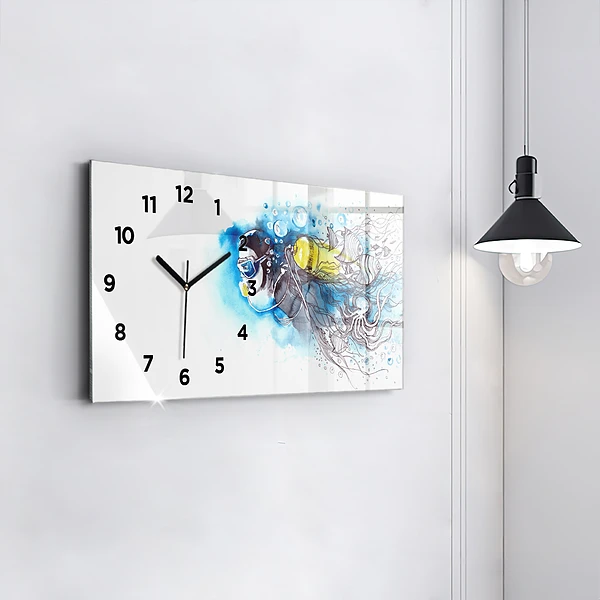 Horizontale Uhr mit motiv Unterwasserleben von Fischen