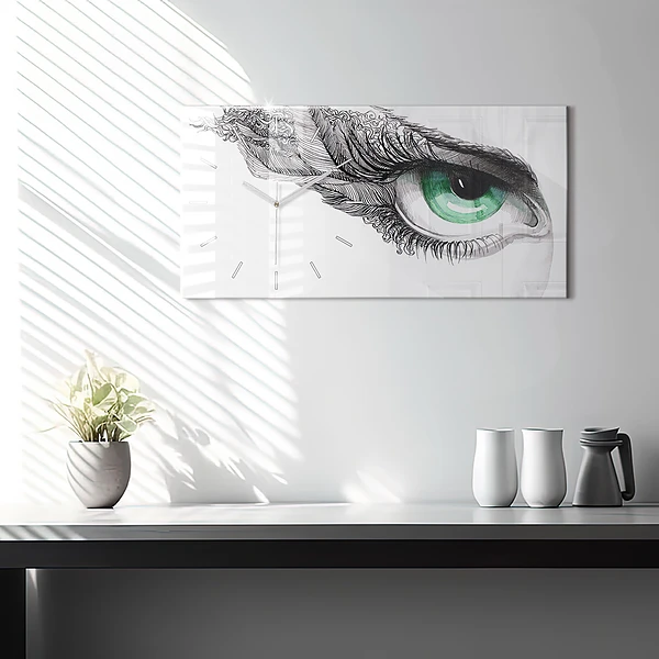 Horizontale Uhr Abstraktes menschliches Auge
