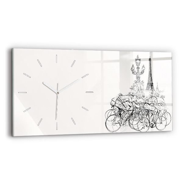 Horizontale Uhr Zeichnung eines Radrennens