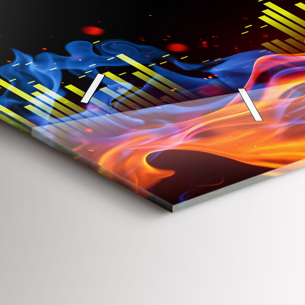 Horizontale Uhr Kopfhörer und Schallwellen