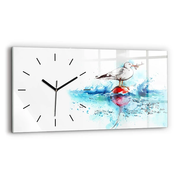 Horizontale Uhr Bemalte Möwe