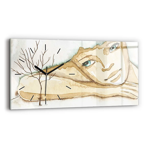 Horizontale Uhr mit motiv Porträt einer Frau