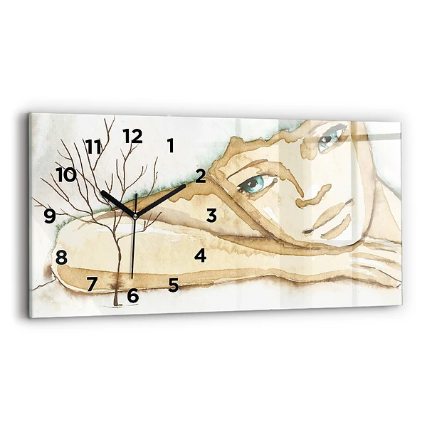 Horizontale Uhr mit motiv Porträt einer Frau