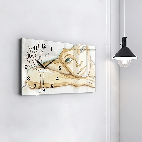 Horizontale Uhr mit motiv Porträt einer Frau
