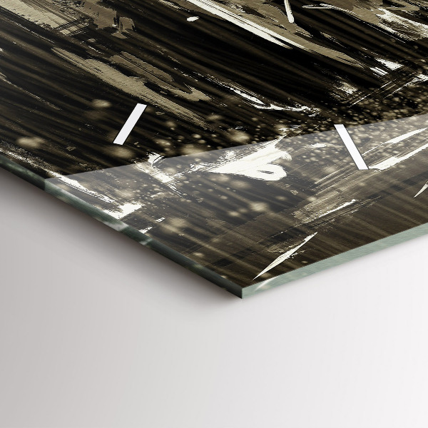 Horizontale Uhr mit motiv Frau in regnerischer Nacht