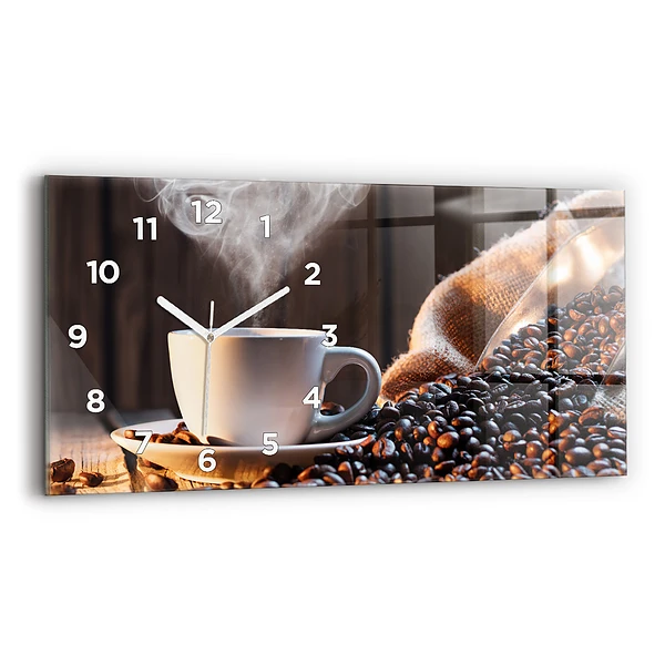 Horizontale Uhr Tasse Kaffee