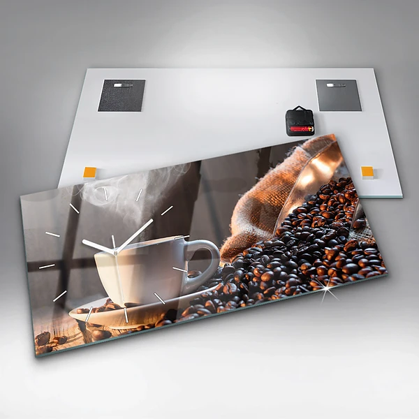 Horizontale Uhr Tasse Kaffee