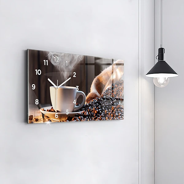Horizontale Uhr Tasse Kaffee