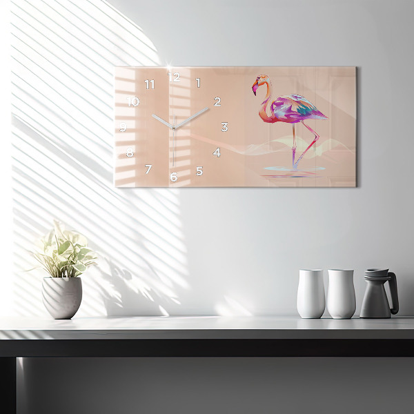 Horizontale Uhr Illustration eines Flamingos