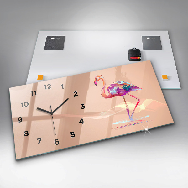 Horizontale Uhr Illustration eines Flamingos