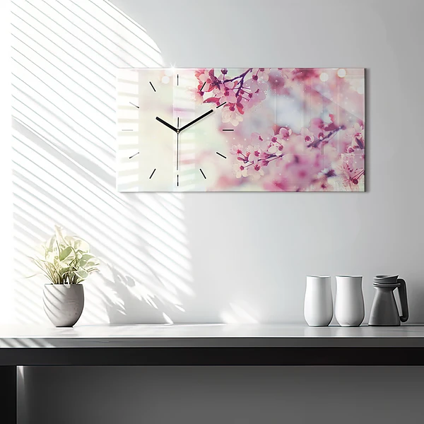 Horizontale Uhr mit motiv Blumen Frühling