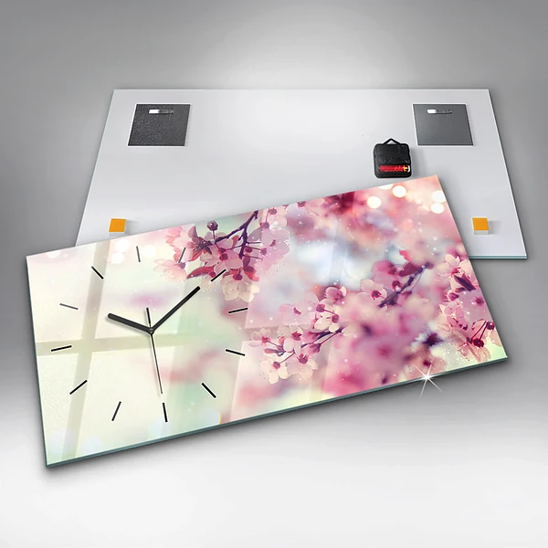 Horizontale Uhr mit motiv Blumen Frühling