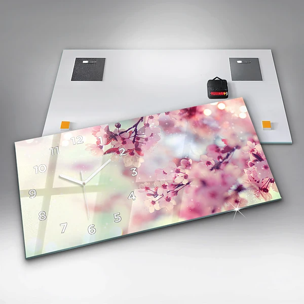 Horizontale Uhr mit motiv Blumen Frühling