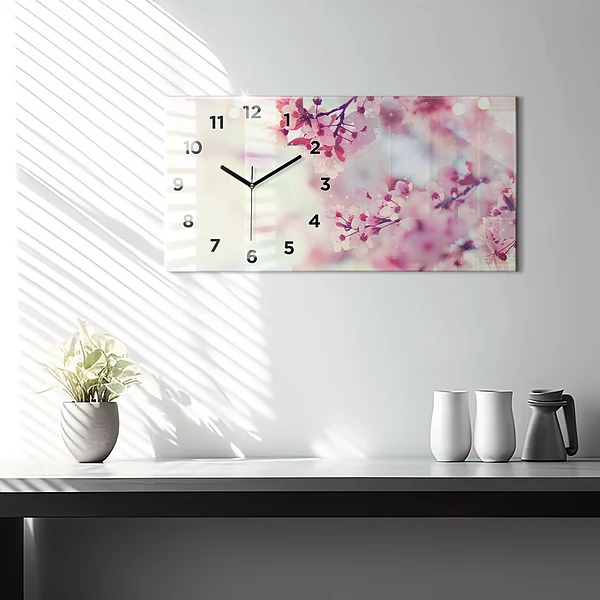 Horizontale Uhr mit motiv Blumen Frühling