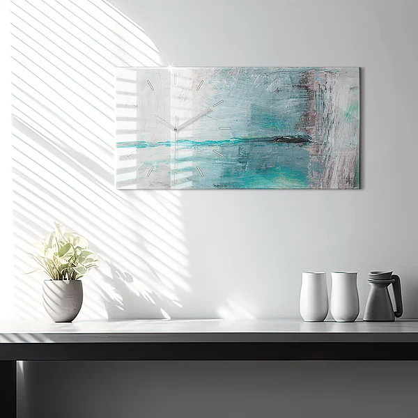 Horizontale Uhr mit motiv Öltextur abstrakt