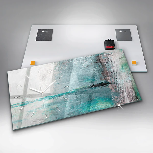 Horizontale Uhr mit motiv Öltextur abstrakt