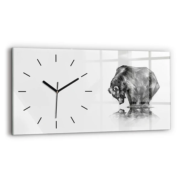 Horizontale Uhr mit motiv Zeichnender Bär