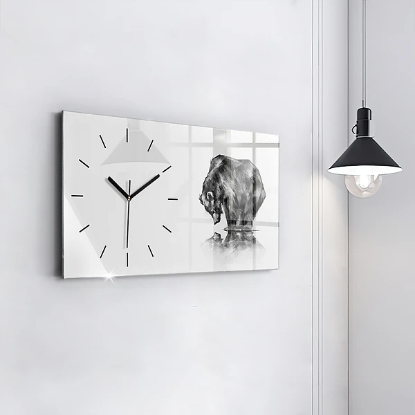 Horizontale Uhr mit motiv Zeichnender Bär