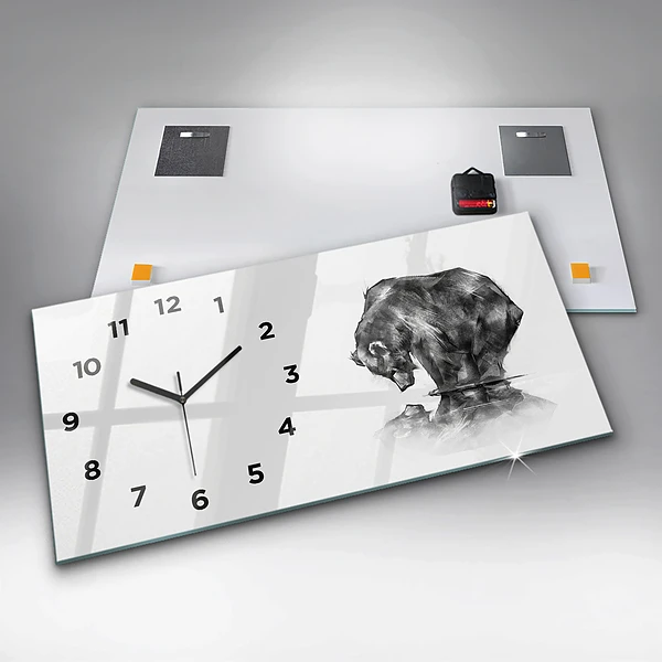 Horizontale Uhr mit motiv Zeichnender Bär