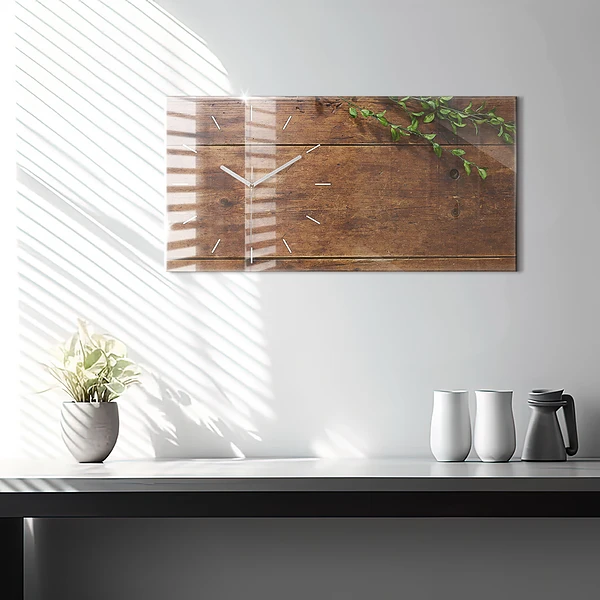 Horizontale Uhr Rustikales Holz