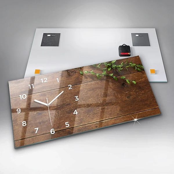 Horizontale Uhr Rustikales Holz