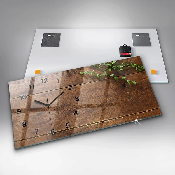 Horizontale Uhr Rustikales Holz