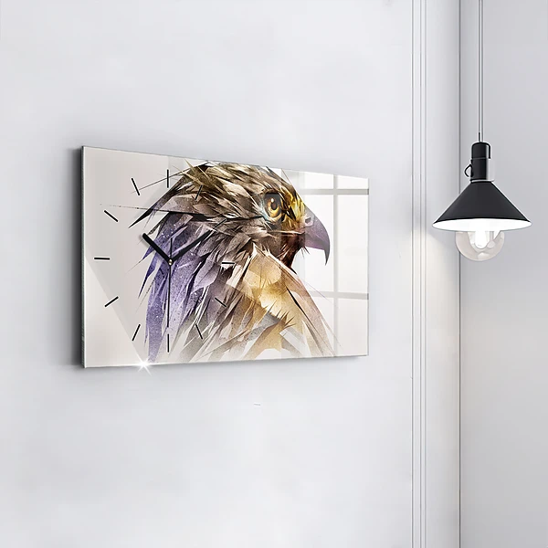 Horizontale Uhr Raubvogel
