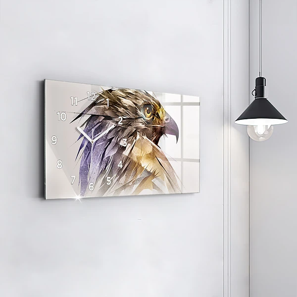 Horizontale Uhr Raubvogel