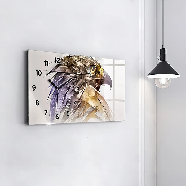 Horizontale Uhr Raubvogel