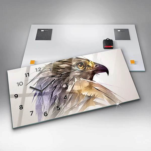 Horizontale Uhr Raubvogel