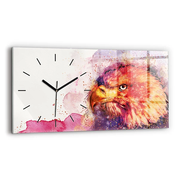 Horizontale Uhr mit motiv Aquarell Hintergrund eines Adlers